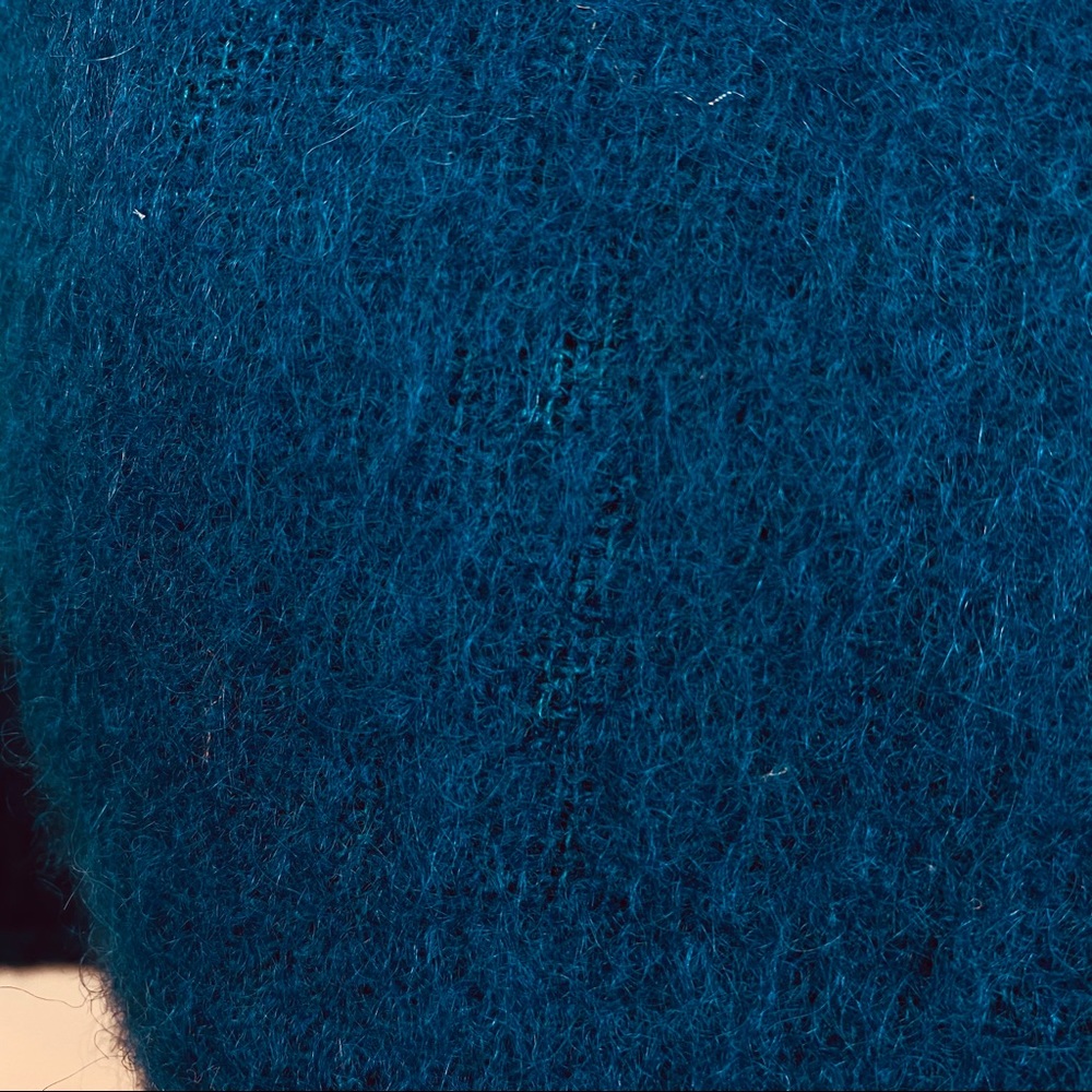 Vintage 80's Pauline Trigere Wool Mohair Coat Blue - Picture 11 of 16